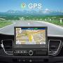 Single Din Car Stereo Navigation Car Radio 7'' Motorized Touch Screen Bluetooth Head Unit Support GPS/FM Radio/AUX-in/USB/SD/Android iOS Mirror Link + 12 IR Car Backup Camera + Wireless Remote