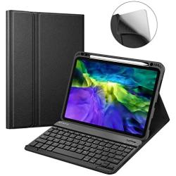 Fintie Keyboard Case for iPad Pro 11'' 2020 (2nd Generation), iPad Pro 11 Inch 2018 - Soft TPU Back Stand Cover with Pencil Holder, Magnetically Detachable Wireless Bluetooth Keyboard, Black