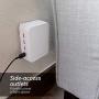 GE Ultra Pro USB Charging Surge Protector, 4 USB Outlet Adapter, 3 Outlet Wall Tap, Side Access Outlets, Automatic Shutdown Technology, 4.8A USB, 560 Joules, White, 39680