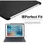 KHOMO - iPad Pro 10.5 Inch & iPad Air 3 2019 Black PU Leather Case With Pen Holder - Companion Cover - Perfect match for Apple Smart keyboard and Cover