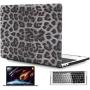 OneGet MacBook Pro 13 inch Case 2016 2017 2018 2019 Release A2159 A1989 A1706 A1708 PU Leopard Print PU Leather Hard Shell Case & Keyboard Cover&Screen Protector Compatible with MacBook Pro13(4189)