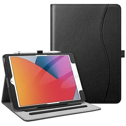 Fintie Case for New iPad 8th Gen (2020) / 7th Generation (2019) 10.2 Inch - [Corner Protection] Multi-Angle Viewing Folio Stand Cover with Pocket, Pencil Holder, Auto Wake/Sleep, Black