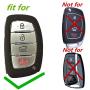 WFMJ Red Carbon Fiber + Silicone Button Smart Remote 4 Buttons Key Fob Cover Case Shell Fob for 2015 2016 2017 2018 Hyundai Elantra Sonata Tucson Santa Fe I40 IX35 I45