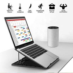 AICHESON Portable Laptop Stand, Adjustable Height 1.16 LB Ergonomic Ventilated Computer Stands Compatible with Apple MacBook, X5 Black