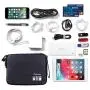 Universal Electronics Accessories Organizer, Waterproof Portable Cable Organizer Bag,Travel Gear Carry Bag for Cables (L, Black) (Black, L)
