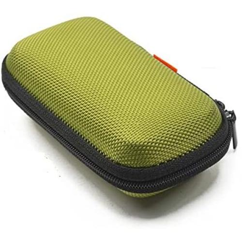 GLCON Rectangle Shaped Portable Protection Hard EVA Case,Mesh Inner Pocket,Zipper Enclosure Durable Exterior,Lightweight Universal Carrying Bag Wired/Bluetooth Headset Charger Change Purse (Green)