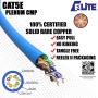 CAT5E Plenum (CMP), Ethernet Cable 1000ft, Unshielded Twisted Pair (UTP) 24AWG, Solid Pure Bare Copper, 350MHz, UL Certified, Easy to Pull, No Kinking, Bulk Networking LAN Cable - Green