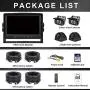 Fookoo Ⅱ HD Wired Backup Camera System, 9'' Quad Split Monitor with Recording IP69 Waterproof Rear-View Side-View Cameras with Parking Lines, Reversing for RV/Truck/Trailer/Bus/Tractor/5th Wheel (DY4C)