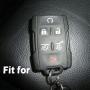 XUHANG 2Pcs WERFDSR Sillicone Key fob Skin Key Cover Remote Case Protector Shell for 2015 2016 Chevrolet Suburban Tahoe GMC Yukon Smart Remote Black