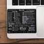 SYNERLOGIC Mac OS Big Sur/Catalina/Mojave/etc. Reference Keyboard Shortcut Sticker v2.0 Premium Black Matte Vinyl, Temporary Adhesive, 3.25''x2.75''- For Intel Macbook Air/Pro 13'',15'',16'', iMac/Mac Mini