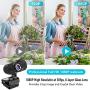 1080P HD Webcam with Microphone, Streaming Computer Web Camera USB PC Desktop Laptop Webcam with Stand/Privacy Cover/Tripod Stand, AutoFocus,Noise Reduction,Plug&Play for Video Calling/Zoom/Meeting