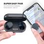 TOZO T12 Wireless Earbuds Bluetooth Headphones Premium Fidelity Sound Quality Wireless Charging Case Digital LED Intelligence Display IPX8 Waterproof Earphones Built-in Mic Headset for Sport Blue