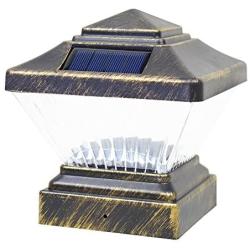 18 Pack Vintage Bronze Garden 4 x 4 Solar LED Post Deck Cap Square Fence Light Landscape Lamp Lawn PVC Vinyl Wood