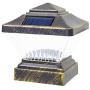 18 Pack Vintage Bronze Garden 4 x 4 Solar LED Post Deck Cap Square Fence Light Landscape Lamp Lawn PVC Vinyl Wood