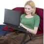 Uncaged Ergonomics WorkEZ LIGHT Ergonomic Portable Lightweight Folding Aluminum Laptop Cooling Stand & Lap Desk Tray for Bed Couch. Adjustable height angle tilt notebook computer macbook desktop riser table-top holder, black (WELb)