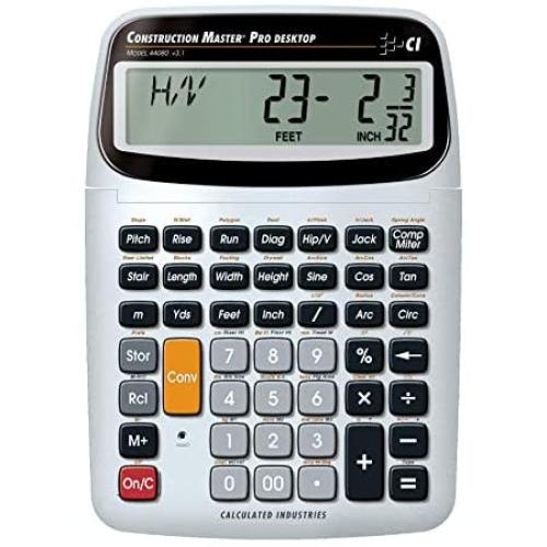 Calculated Industries 44080 Construction Master Pro-Desktop Advanced Construction Math Feet-Inch-Fraction Calculator with Trig Tool for Architects, Estimators, Contractors, Builders and Remodelers