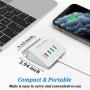 USB Quick Charger Multiple USB Desktop Charging Station 4-Port QC 3.0 Fast Charger for iPhone 11 Pro XS XR X 8 7 Plus SE,iPad Air Mini Pro,Samsung S10 S9 S8,Note 20 10 9,LG,HTC,Nexus,Pixel and More