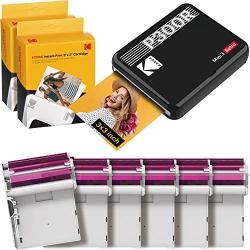 KODAK Mini 3 Square Retro Portable Printer - Social Media Photo Instant Printer – Premium App iOS & Android Compatible – Wireless Connection – 3x3inch Photo - 4PASS Technology - 60 Sheet Bundle Black