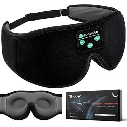 Boodlab Sleep Headphones Bluetooth Sleep Mask, 3D Sleep Eye Mask with Ultra-Thin HD Stereo Speakers Washable Adjustable for Sleeping Side Sleepers, Air Travel,Yoga,Meditation,Holiday