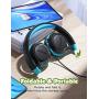 Kids Headphones, Mpow CHE1 Wired Headphones for Kids Teens Children Boys with Volume Limit 94dB, Foldable Adjustable On Ear Headphones for School, Travel, Compatible with Cellphones, Tablets, PC