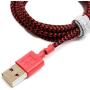 Tera Grand APL-WI114-RDBK 7X Durability Strain Relief, Nylon Braid, 4 Ft Lightning Cable, Red