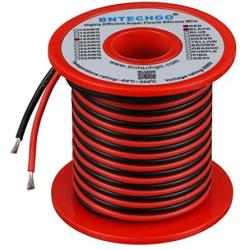 BNTECHGO 18 Gauge Silicone Wire Spool Red 50ft And Black 50ft 2 Separate Wires Flexible 18 AWG Stranded Copper Wire
