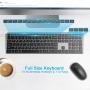 Wireless Keyboard and Mouse Combo, WisFox 2.4G Full-Size Slim Thin Wireless Keyboard Mouse for Windows, Computer, Desktop, PC, Laptop Mac (Silver Gray)