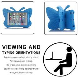 Simicoo iPad Mini 4 3 2 3D Cute Butterfly Case for Kids Light Weight EVA Stand Shockproof Rugged Heavy Duty Kids Friendly Tablet Case for iPad Mini 4 3 2 (Blue)