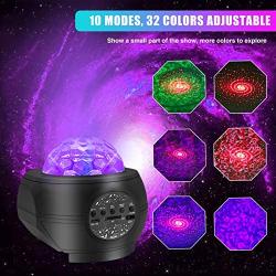 BYXAS Star Projector Night Light，Ocean Wave Galaxy Projector with Bluetooth Remote Control Music Speaker for Baby Bedroom, Game Rooms, Party, Home Theatre, Night Light Ambiance （Upgrade Black）