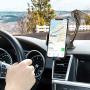 Windshield Phone Holder for Car - FLOVEME Gooseneck Long Arm Car Phone Mount Hands Free Windshield Car Phone Holder Compatible with iPhone Samsung LG Moto Smart Phone Stand for Car (Black)