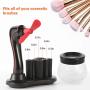 Electric Makeup Brush Cleaner Kit, Portable USB Automatic Brush Dryer Spinner Machine, Mini Handhold Powerful Fan & Premium Makeup Brush Clean Tool Set with 3 Adjustable Speeds (Black)