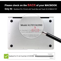 ProCase MacBook Pro 15 Case 2019 2018 2017 2016 Release A1990/A1707, Hard Case Shell Cover and Keyboard Cover for Apple MacBook Pro 15'' (2019/2018/2017/2016) with Touch Bar and Touch ID –Black