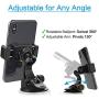 APPS2Car Suction Cup Phone Holder for Car with Adjustable Arm, Low Profile Dashboard Phone Mount Compact Windshield Window Dash Mobile Stand Compatible w/ All iPhone and Android Cell Phones