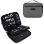 BAGSMART 3-Layer Travel Electronics Cable Organizer with Bag for 7.9'' Tablet, iPad Mini, Hard Drives, Cables, Charger, Kindle, Grey