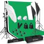 MOUNTDOG Photography Lighting Kit,6.6X 10ft Backdrop Stand System and 900W 6400K LED Bulbs Softbox and Umbrellas Continuous Lighting Kit for Photo Video Shooting,etc.