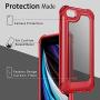 iPhone 6S Case, iPhone 6 Case with [ Screen Protector Tempered Glass x2Pack] SUPBEC Protective Phone Cover with Silicone PC+TPU Shockproof Rubber Heavy Duty Case for iPhone6 / iPhone6S-Clear Red