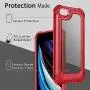 iPhone 6S Case, iPhone 6 Case with [ Screen Protector Tempered Glass x2Pack] SUPBEC Protective Phone Cover with Silicone PC+TPU Shockproof Rubber Heavy Duty Case for iPhone6 / iPhone6S-Clear Red
