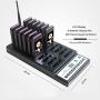 NADAMOO Restaurant Pager System with 20 pcs Coaster Pagers and 1 pc 999-Channel Keypad Call Button Extensible Wireless Calling System for Food Truck Clinic Church Cafe Shop