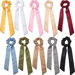 10 Pieces Bow Hair Tie Hair Scrunchies Elastic Hair Bow Hair Ropes Scrunchy Hair Accessories for Women Girls (Style C)