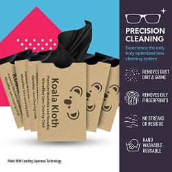 Koala Kloth Glasses Cleaning Cloth | Japanese Microfiber Lens Cleaner Cloth | Safe for All Multi-Coated Eyeglass and Camera Lenses (Pack of 6)