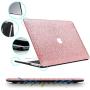 B BELK MacBook Air 13 Inch Case 2010-2017 Release A1369 A1466 Model, Sparkly Bling Crystal Smooth Slim PU Leather Hard Case with Keyboard Cover Compatible with MacBook Air 13.3 Inch, Shining Rose Gold