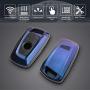 TANGSEN Smart Key Fob Case for BMW 1 3 4 5 6 7 Series GT3 GT5 M5 M6 X3 X4 3 4 Button Keyless Entry Remote Personalized Protective Cover Plastic Blue to Purple Optically Variable Coated Black Silicone