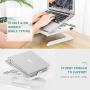 Laptop Stand Ergonomic, Jelly Comb Multi-Angle Adjustable Laptop Riser with Built-in Foldable Legs and Phone Holder, Ventilated Notebook Stand Tray for MacBook, Desktop Computer, Tablet (White)