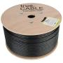 trueCABLE Cat6 Direct Burial, 1000ft, Waterproof, Outdoor Rated CMX, Black, 23AWG Solid Bare Copper, 550MHz, ETL Listed, Unshielded UTP, Bulk Ethernet Cable
