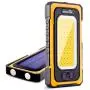 WARSUN Led Work Light, Rechargeable Work Light,Portable Magnetic Work Light, Waterproof LED Solar Flood Lights for Outdoor Camping Hiking Emergency Car Repairing (USB + Solar Charging, Yellow)