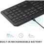 iClever GK08 Wireless Keyboard and Mouse - Rechargeable Wireless Keyboard Ergonomic Full Size Design with Number Pad, 2.4G Stable Connection Slim White Keyboard and Mouse for Windows, Mac OS Computer