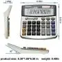 XINPENGFA Office Calculator, Solar and Battery Dual Power, Metal Surface 12 Digit Calculators Large Display Big LCD,and Large Button