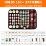 Fireproof Battery Organizer Storage Box Fireproof Waterproof Explosionproof Safe Carrying Case Bag Hard Holder, Holds 200+ Batteries AA AAA C D 9V, with Battery Tester BT-168 (Not Includes Batteries)