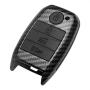 TANGSEN Key Fob Case for KIA OPTIMA RIO SORENTO SPORTAGE 4 Button Keyless Entry Remote Black Carbon Fiber Pattern ABS Black Silicone Cover