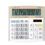 Electronic Desktop Calculator with 12-digit Large Display, Solar and Button Dattery Dual Power Standard 12-Digit Big Display Handheld Function Desktop Calculator (White Gold)
